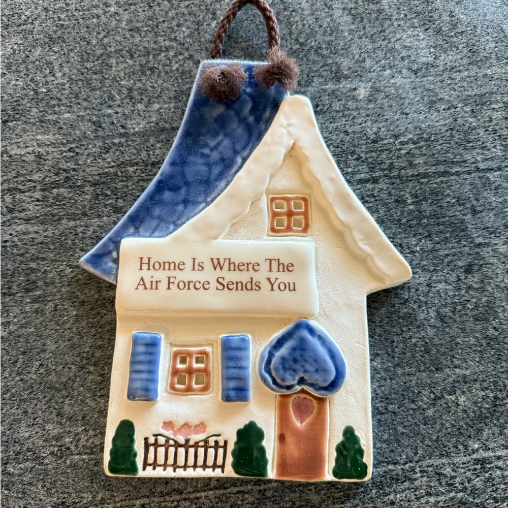 Vintage Charming Blue and White USAF military themed Home Wall Ornament